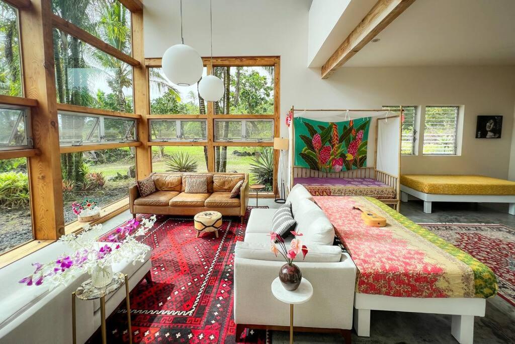 Jungle Haven Ocean Front Eco Villa On Fruit Farm Pahoa Exteriör bild